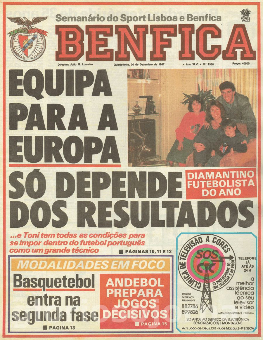 jornal o benfica 2358 1987-12-30
